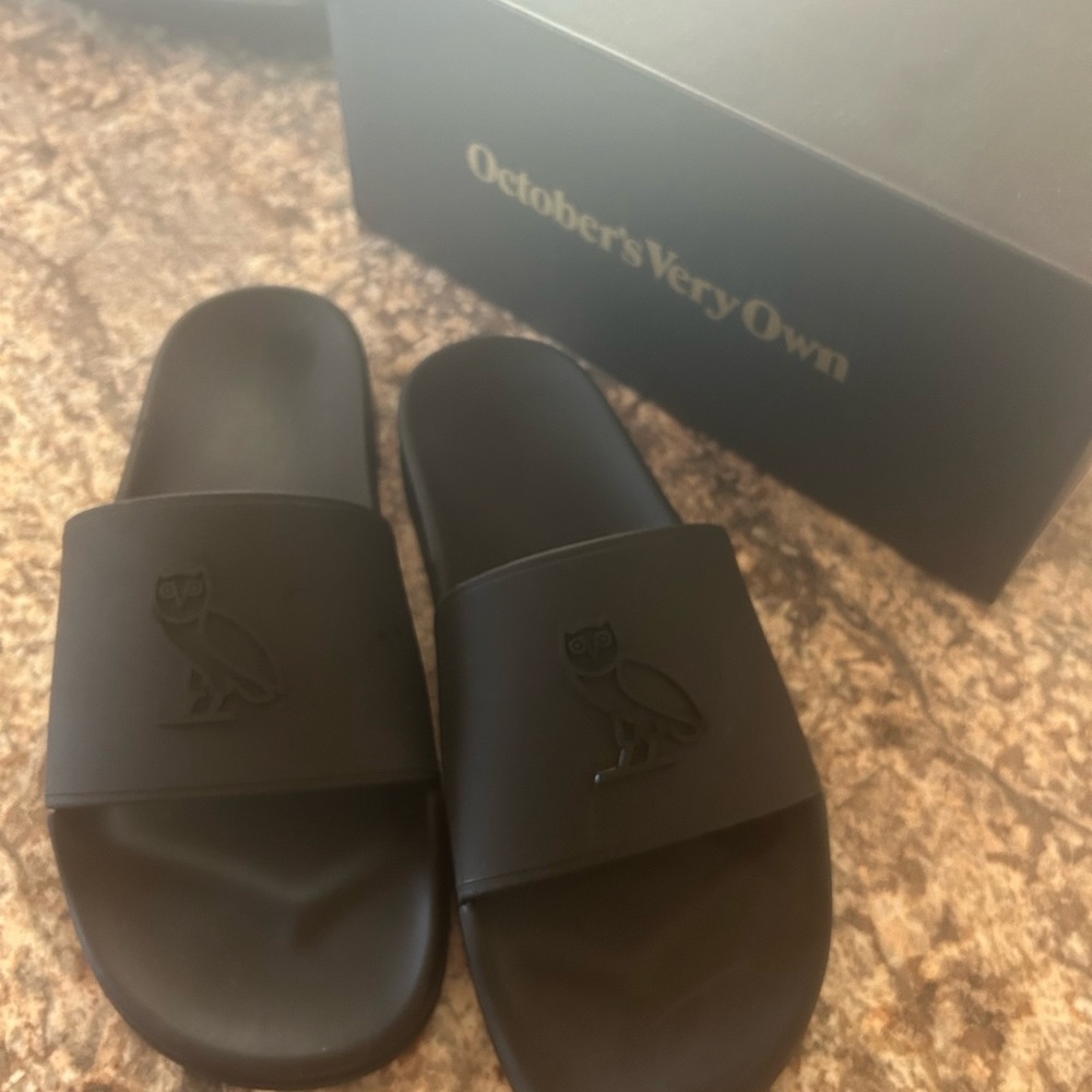 OVO Black Slide Sandals Minimalist Design